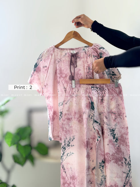 Women's Short-Sleeved Long Pants Cotton Pajamas