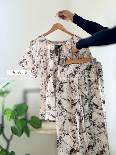 Women's Short-Sleeved Long Pants Cotton Pajamas