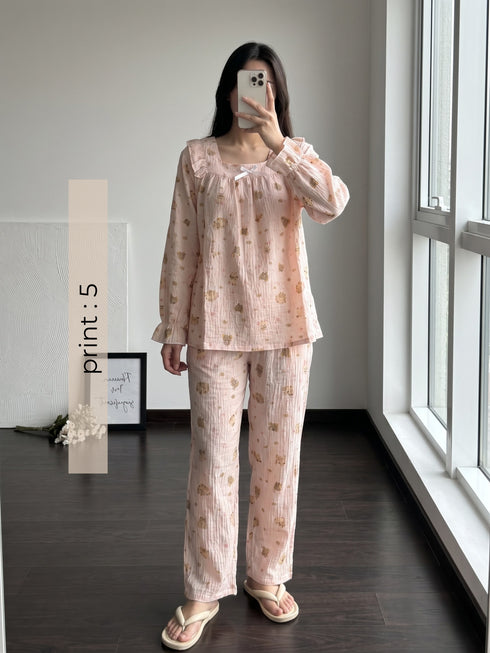 Korean-inspired full-sleeve pyjama set — colour variant 2