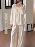 Korean aesthetic full-sleeve pyjama — back view