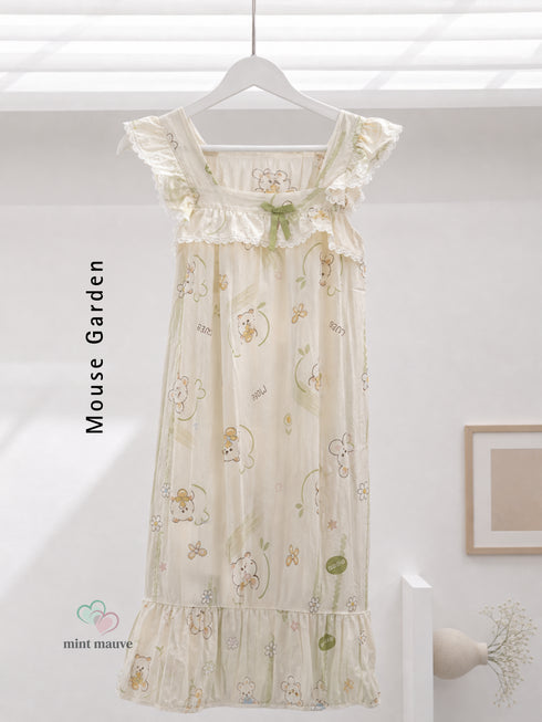 Vintage Inspired Padded Ruffle Sleepwear