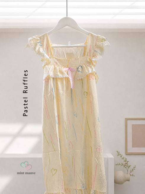 Vintage Inspired Padded Ruffle Sleepwear