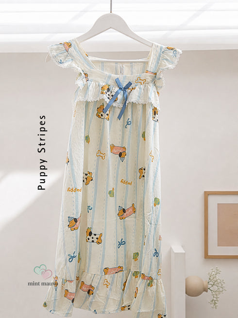 Vintage Inspired Padded Ruffle Sleepwear