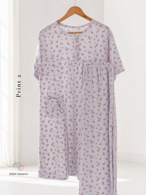 Knee-length breastfeeding pyjama — colour variant 2