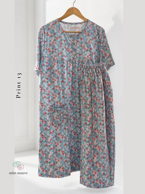 Knee-length feeding pyjama — back view