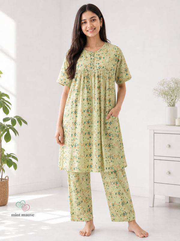 Knee Length Feeding Friendly Pyjama