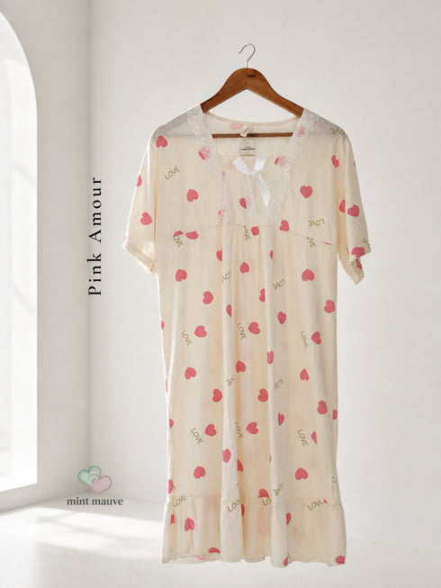 Lace-Trim Printed Nightdress