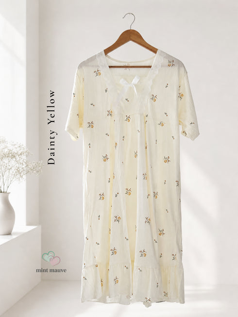 Lace-Trim Printed Nightdress