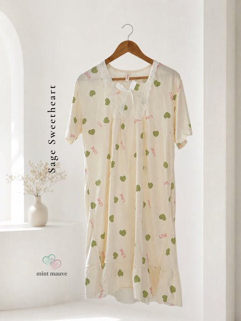 Lace-Trim Printed Nightdress