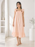 Amour Padded Ruffle Midi Dress