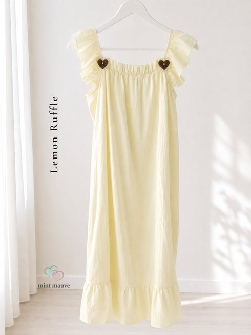Amour Padded Ruffle Midi Dress