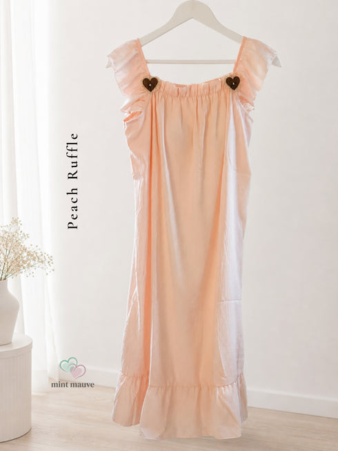 Amour Padded Ruffle Midi Dress