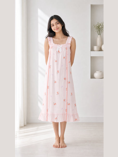 Ruffle Sleeve Short Maxi
