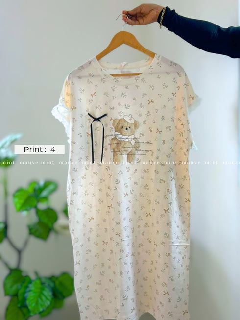 Lace detail oversized sleep tee — colour variant 1