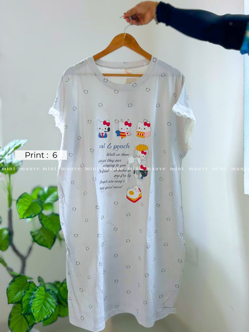Lace sleeve sleep tee — colour variant 3