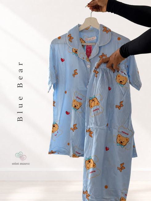 Short Sleeve Button Down Pyjama Set