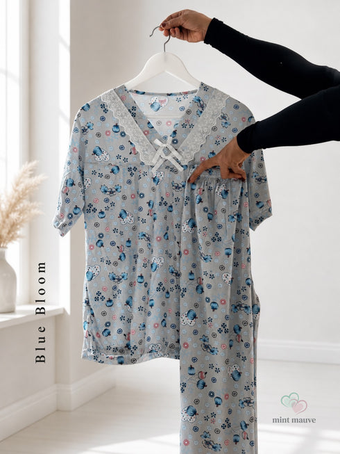 Lace Trim V-Neck Loungewear