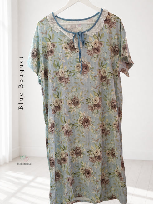 Vintage Lace Ruffle Yoke Nightdress