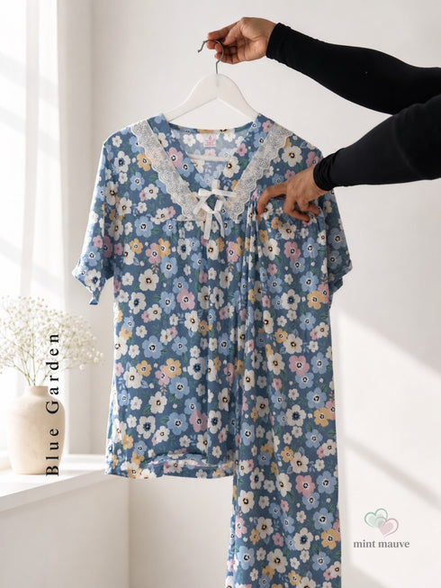 Lace Trim V-Neck Loungewear