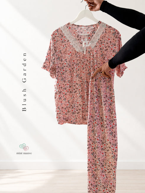 Lace Trim V-Neck Loungewear