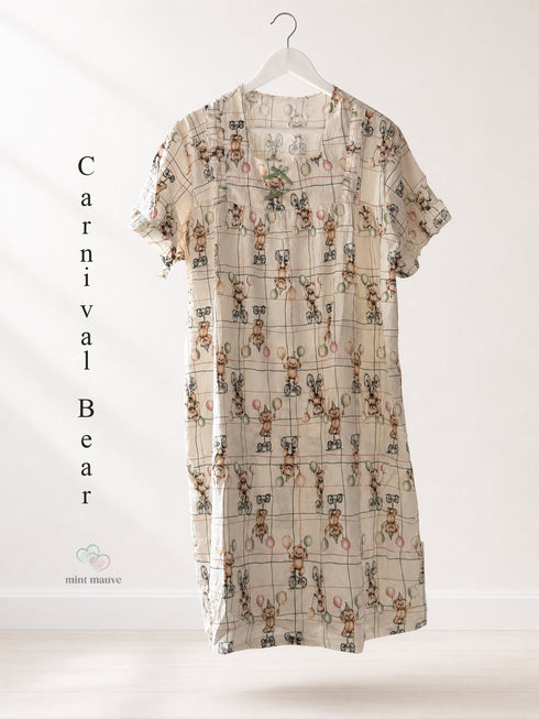 Square Neck Short Sleeve Nightdress