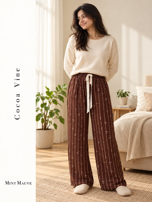 Wide-Leg Rayon Palazzo Pants
