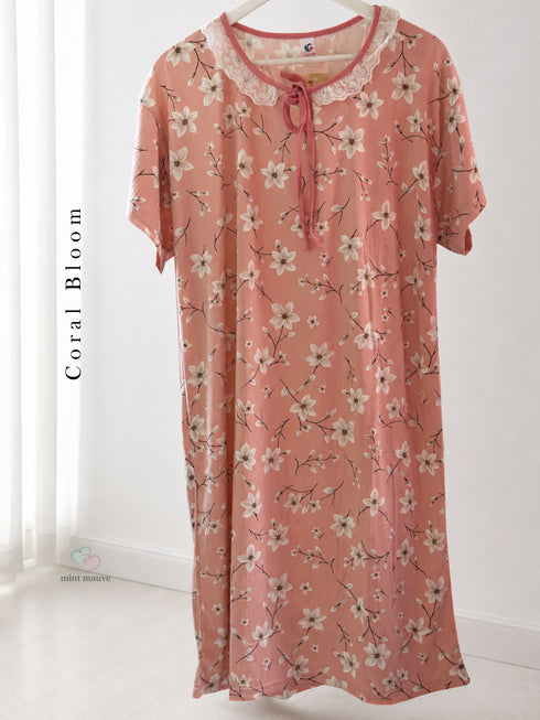 Vintage Lace Ruffle Yoke Nightdress