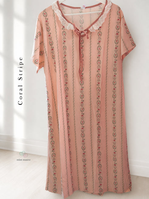 Vintage Lace Ruffle Yoke Nightdress