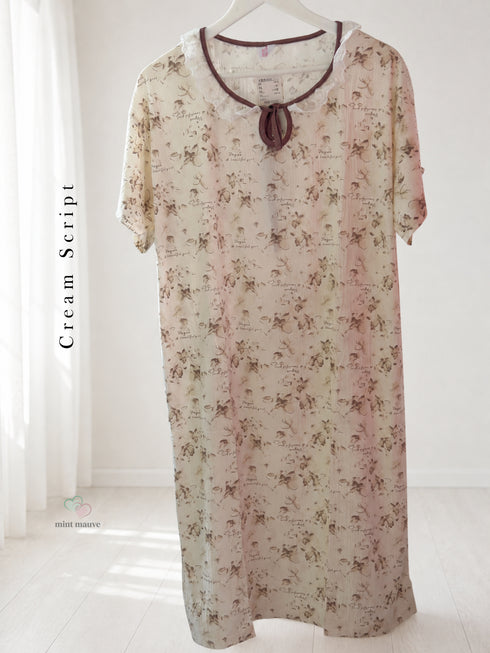 Vintage Lace Ruffle Yoke Nightdress