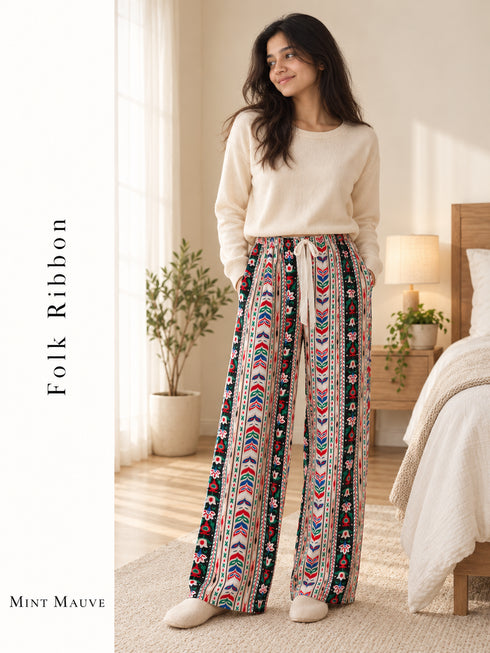 Wide-Leg Rayon Palazzo Pants