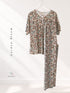 Floral Printed Henley Pyjama Set