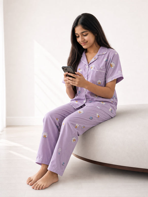 Short Sleeve Button Down Pyjama Set