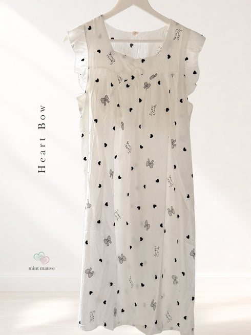 Padded Square Neck Butterfly Sleeve Nightdress