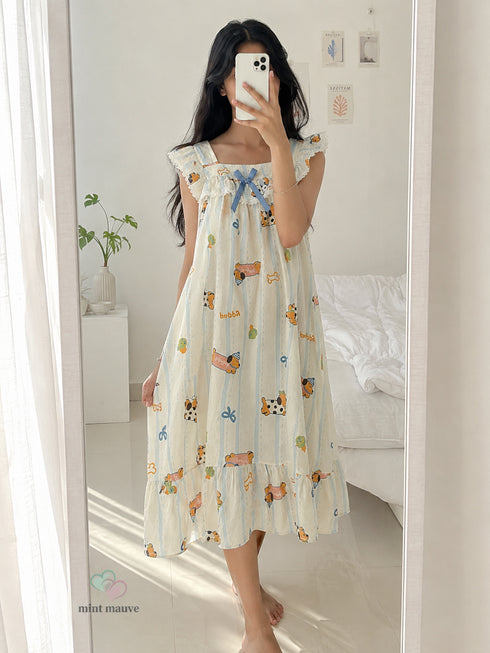 Vintage Inspired Padded Ruffle Sleepwear