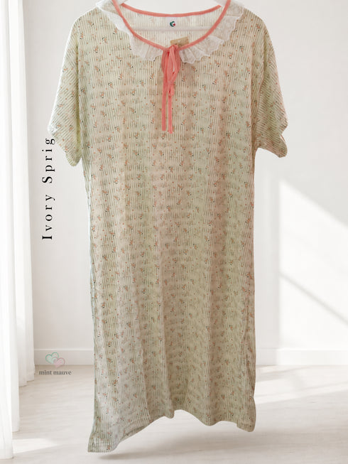 Vintage Lace Ruffle Yoke Nightdress