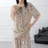 womenS long skirt pajamas cotton printed slim fairy style
