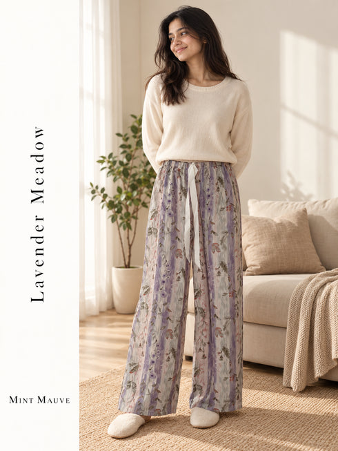 Wide-Leg Rayon Palazzo Pants