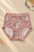 Soft Silhouette Hipster Briefs in Vintage Rose — portrait flat lay with botanical fan