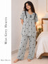 Midnight Ribbon & Lace Lounger Set — Mist Grey Hearts