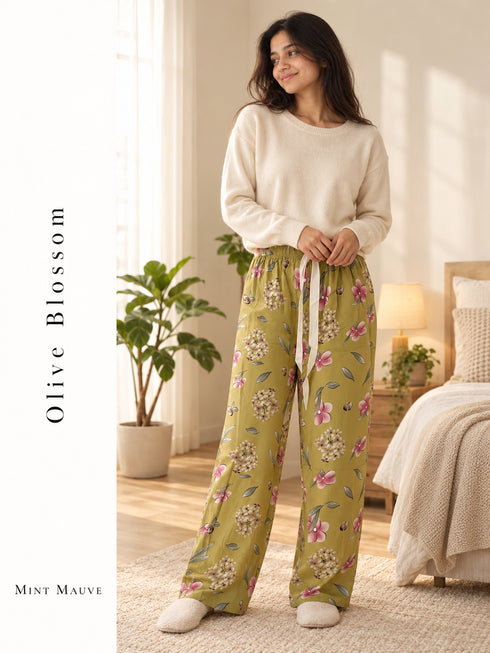 Wide-Leg Rayon Palazzo Pants