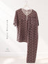 Floral Printed Henley Pyjama Set