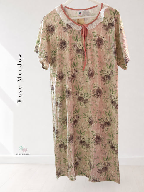 Vintage Lace Ruffle Yoke Nightdress