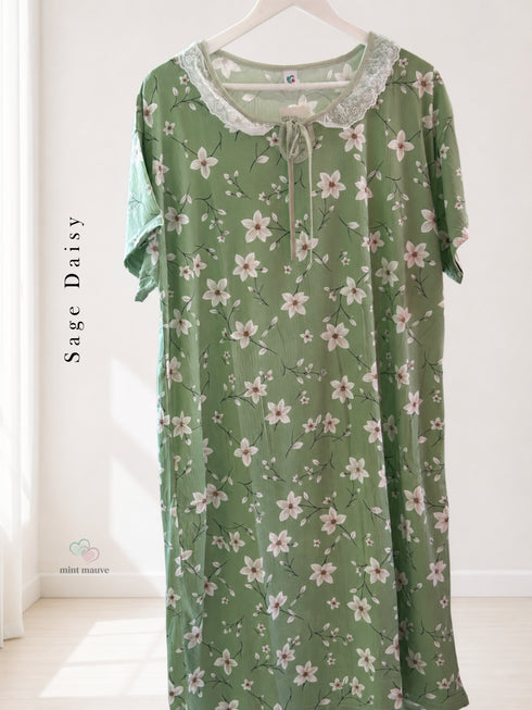 Vintage Lace Ruffle Yoke Nightdress