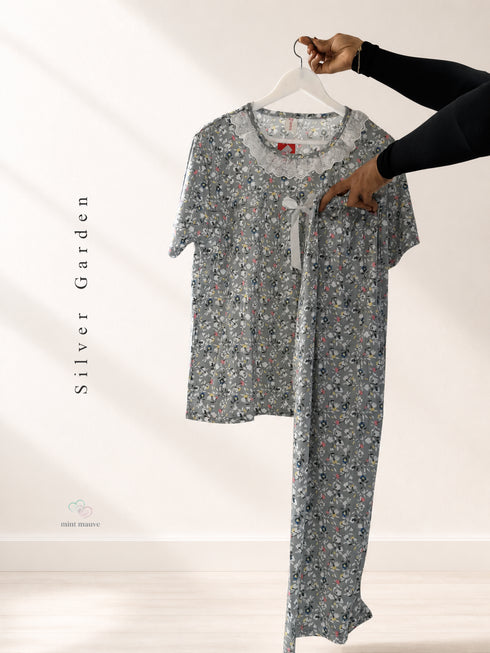 Lace Trim V-Neck Loungewear