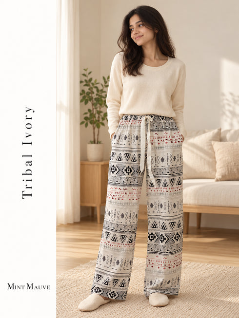 Wide-Leg Rayon Palazzo Pants