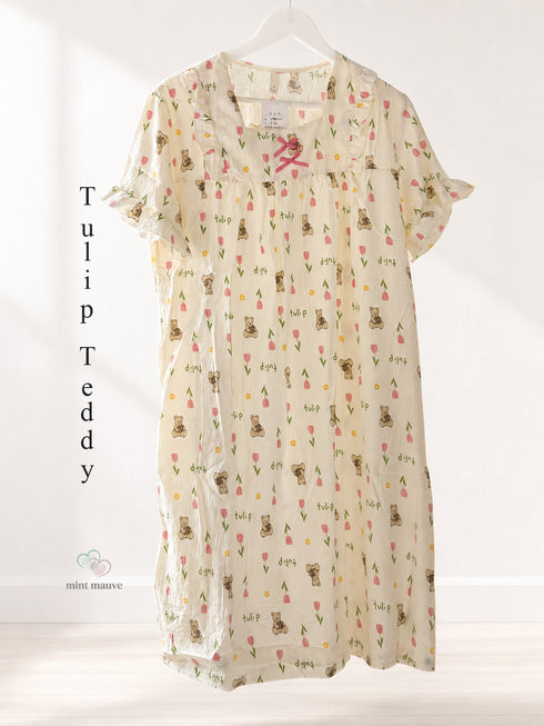Square Neck Short Sleeve Nightdress