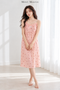 Cotton Padded Sling Night Dress – Blush Pink Cherry