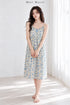 Cotton Padded Sling Night Dress – Ivory Blue Ditsy