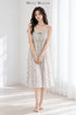 Cotton Padded Sling Night Dress – Ivory Lilac Ditsy
