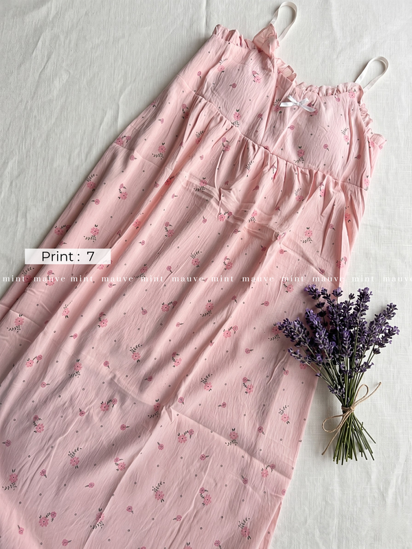 Cotton Padded Sling Night Dress